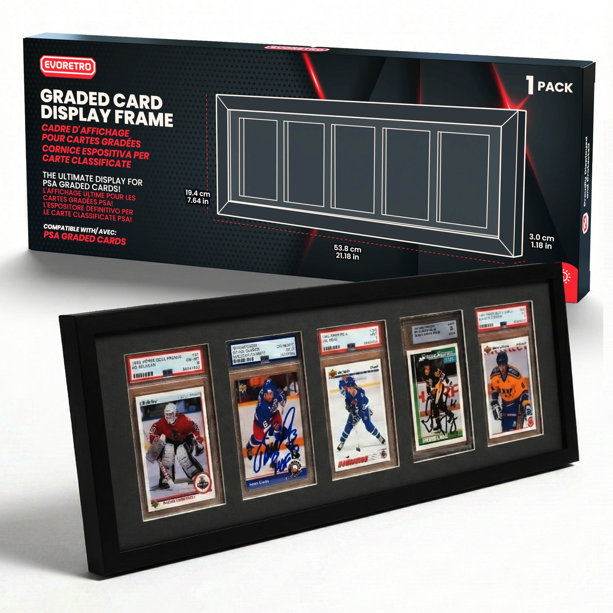 PSA Graded Wooden Frame Display with UV Glass card fit very tight